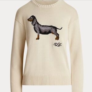 Ralph Lauren Sweater Cream Dachshund NWT (S)- RARE